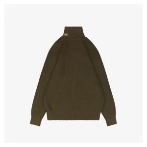 We11done Small WE Logo High-Neck Knit Sweater Green Back view