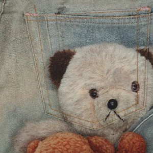 Acne Studios 1981M Teddy Bear Trompe-l’Œil Straight Denim Pants Pocket