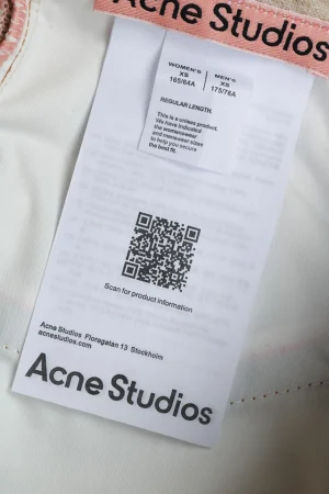 Acne Studios 1981M Teddy Bear Trompe-l’Œil Straight Denim Pants Wash label