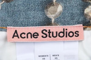 Acne Studios Crystal Bow Trompe-l’Œil Straight-Leg Denim Pants Brand label