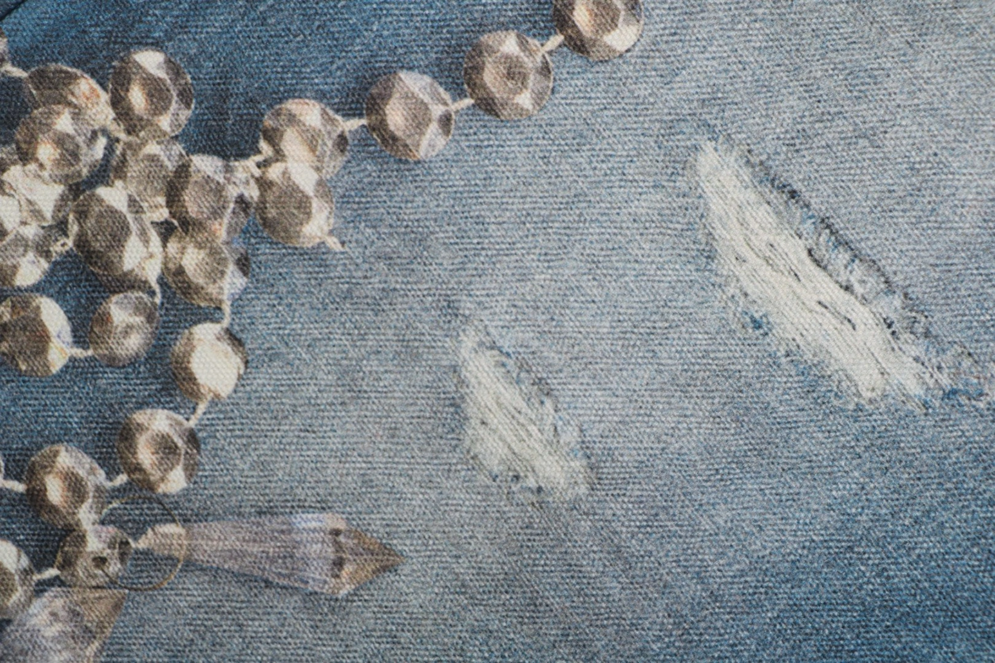 Acne Studios Crystal Bow Trompe-l’Œil Straight-Leg Denim Pants Print