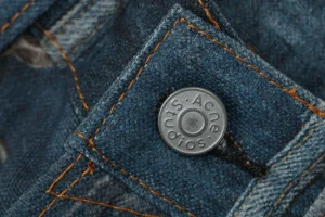 Acne Studios Crystal Bow Trompe-l’Œil Straight-Leg Denim Pants Button