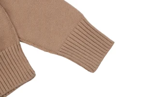 Ami De Cœur Oversized Heart Logo Crewneck Sweater Brown Cuff