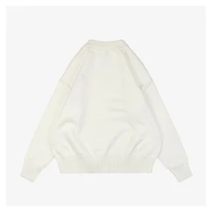 Ami De Cœur Oversized Heart Logo Crewneck Sweater White Back view