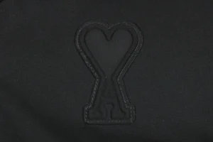 Ami Paris Heart Logo Oversized Short Puffer Jacket Black Brand