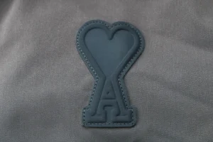 Ami Paris Heart Logo Oversized Short Puffer Jacket Grey Brand