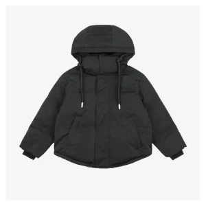 Ami Paris Heart Logo Oversized Short Puffer Jacket Black Front view