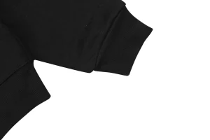 BBry Check Hood Flannel-Trim Hoodie Black Cuff