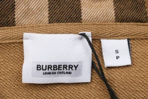 BBry Check Hooded Zip-Up Jacket Brown Brand label