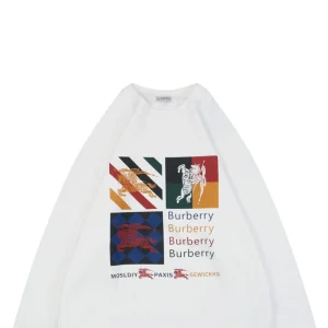 BBry Checkered Knight Graphic Crewneck Sweatshirt White