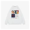 BBry Checkered Knight Graphic Crewneck Sweatshirt (White/Black)