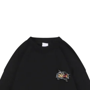 BBry Colorful Knight Embroidered Crewneck Sweatshirt Black