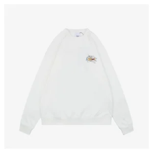 BBry Colorful Knight Embroidered Crewneck Sweatshirt White Front view