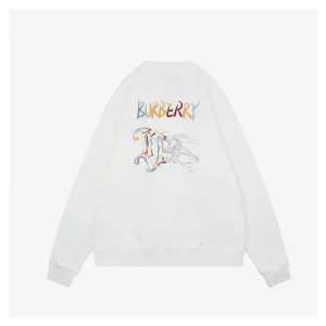 BBry Colorful Knight Embroidered Crewneck Sweatshirt White Back view