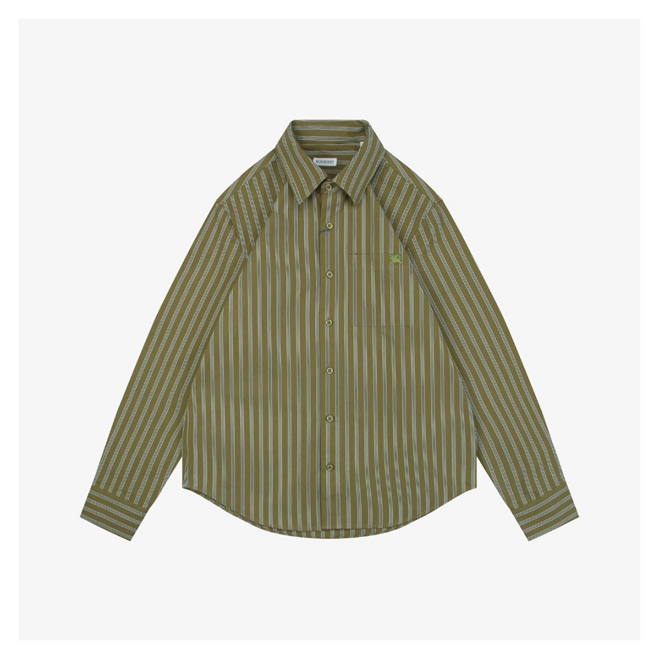 BBry Equestrian Logo Pocket Striped Shirt Front view