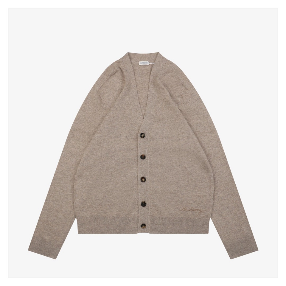 BBry Signature Hem Cashmere Cardigan Front view
