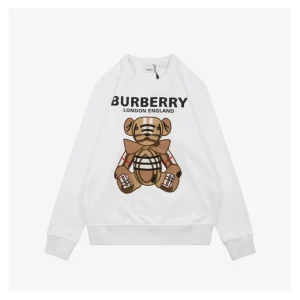 BBry Teddy Appliqué Crewneck Sweatshirt White Front view