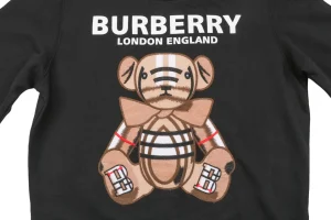 BBry Teddy Appliqué Crewneck Sweatshirt Black Front Print