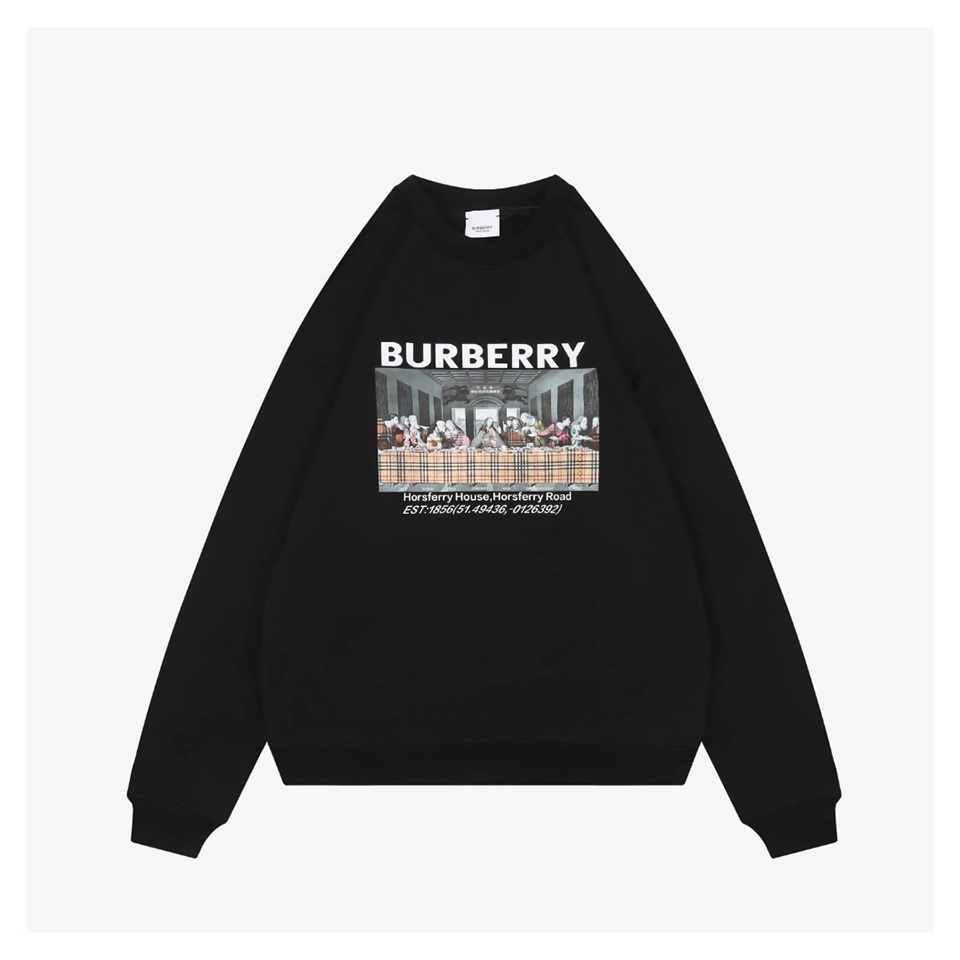 BBry “The Last Supper” Graphic Crewneck Sweatshirt Black Front view