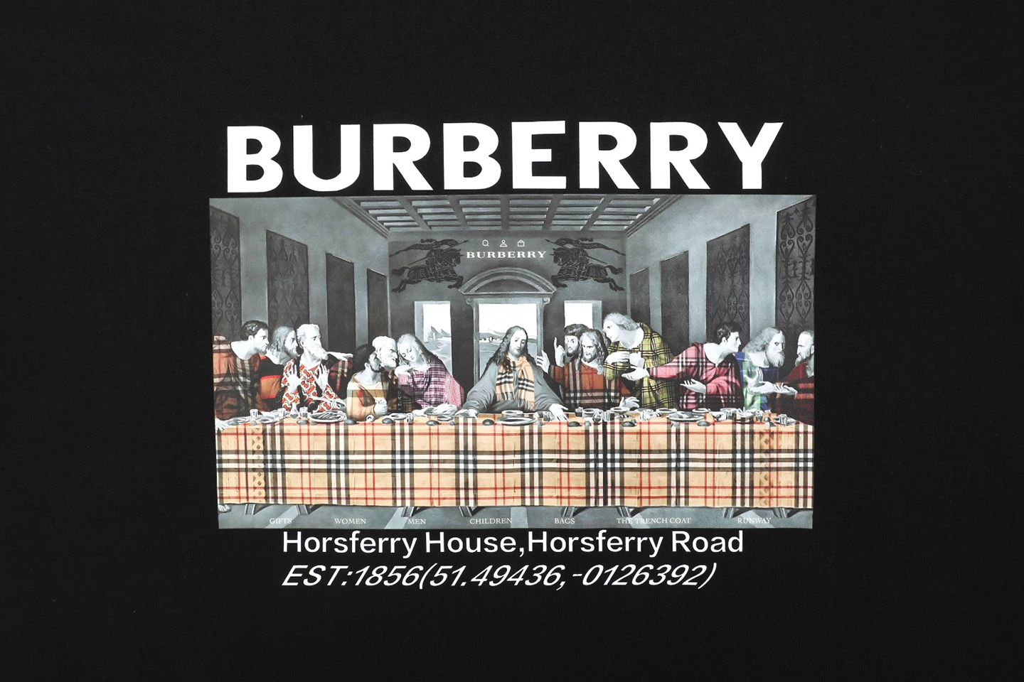 BBry “The Last Supper” Graphic Crewneck Sweatshirt Black Front Print