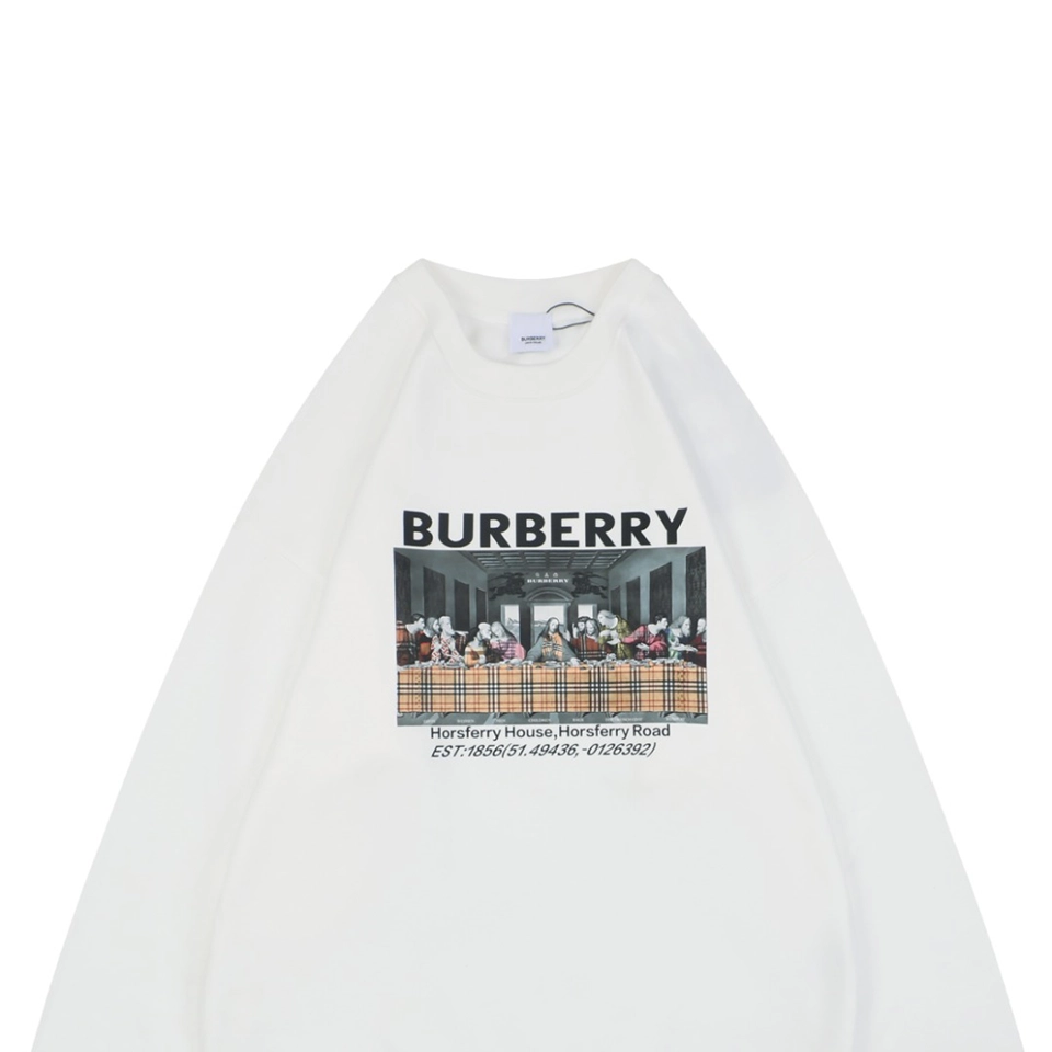BBry “The Last Supper” Graphic Crewneck Sweatshirt White