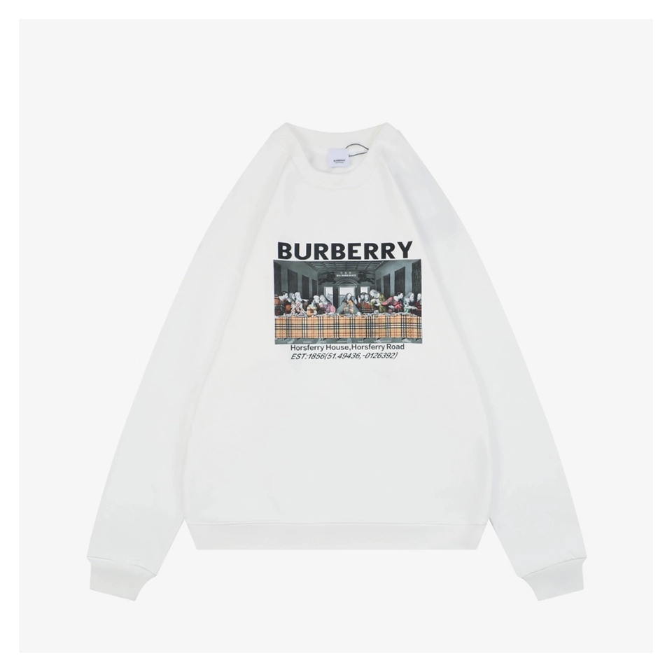 BBry “The Last Supper” Graphic Crewneck Sweatshirt White Front view