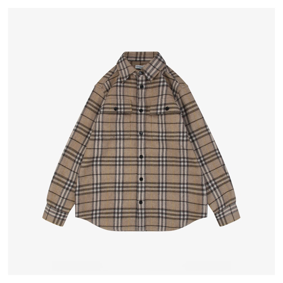 BBry Wool Check Two-Pocket Shirt Front view