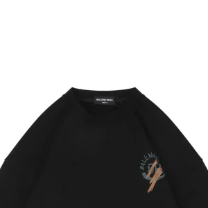 Balenciaga Double B Graffiti Print Crewneck Sweatshirt