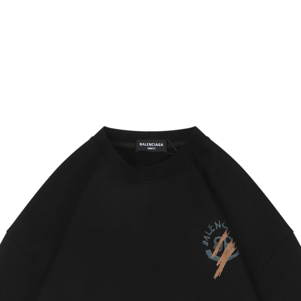 Balenciaga Double B Graffiti Print Crewneck Sweatshirt