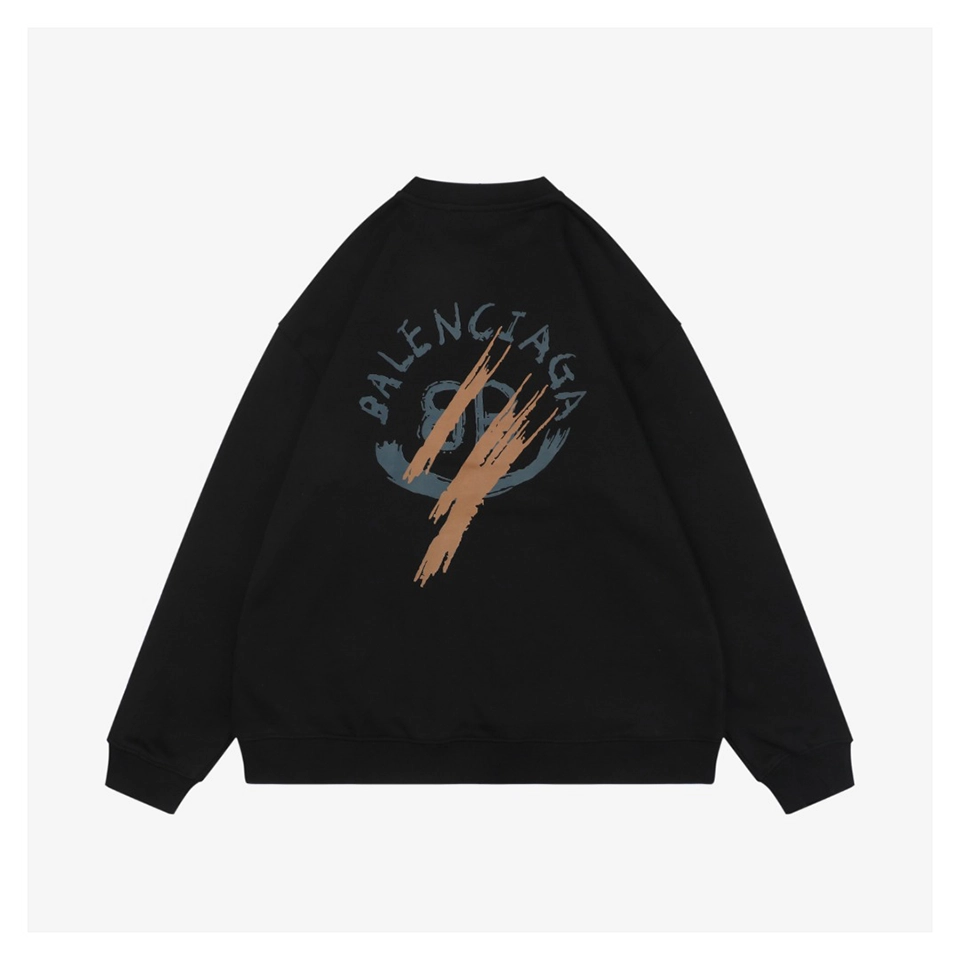 Balenciaga Double B Graffiti Print Crewneck Sweatshirt Back view