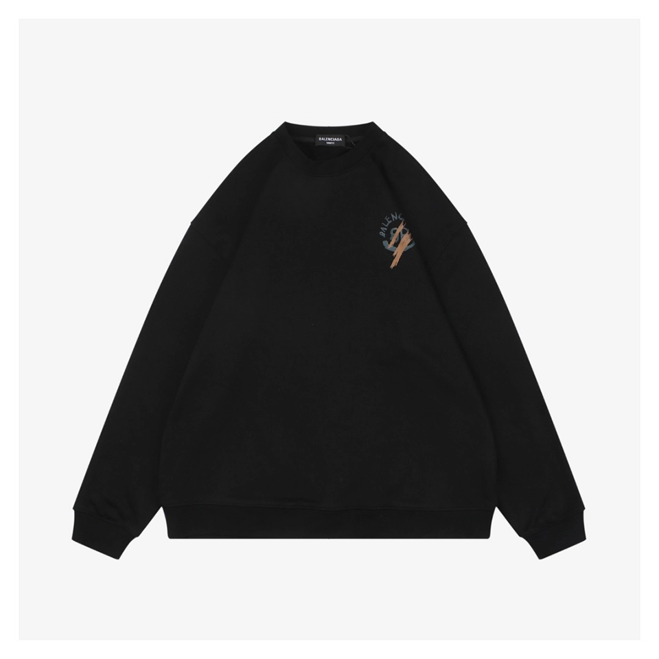 Balenciaga Double B Graffiti Print Crewneck Sweatshirt Front view