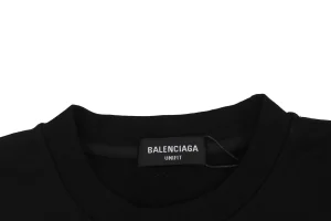 Balenciaga Double B Graffiti Print Crewneck Sweatshirt Collar