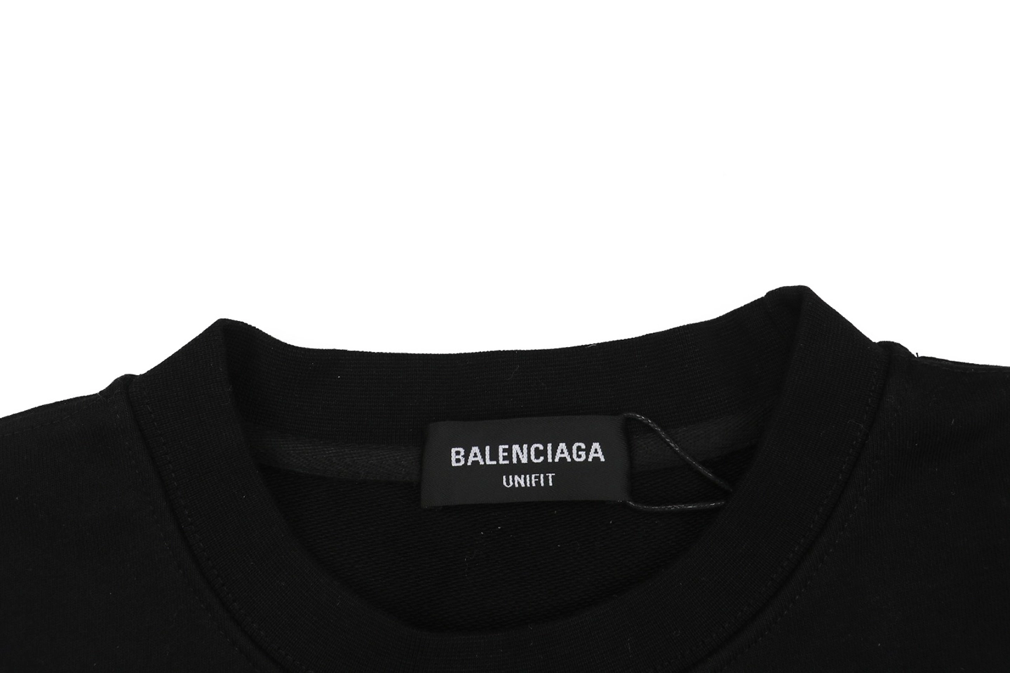 Balenciaga Double B Graffiti Print Crewneck Sweatshirt Collar