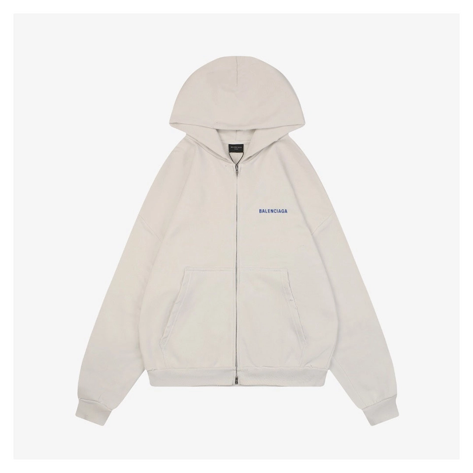 Balenciaga Front Small Back Large Embroidered Hoodie Front view