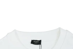 F Karl Lagerfeld Patch Embroidered Crewneck Sweatshirt White Collar