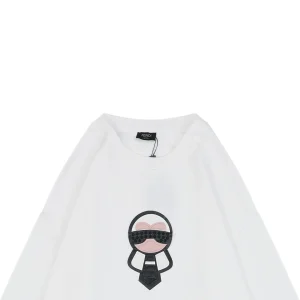 F Karl Lagerfeld Patch Embroidered Crewneck Sweatshirt White