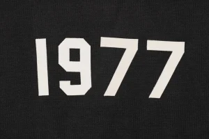 Fear Of God Essentials 1977 Flocked Hoodie Knit Sweater Black Front view