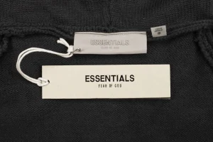 Fear Of God Essentials 1977 Flocked Hoodie Knit Sweater Black Brand label