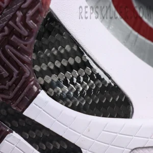 Close-up of carbon fiber shank on Kobe 5 Protro ‘Lower Merion Aces’ outsole