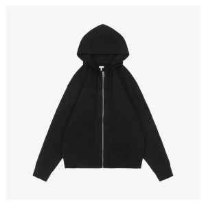 L Back Embossed Anagram Wool Hoodie Jacket Front view