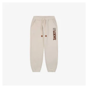 L x ON Logo Sweatpants Beige Front view