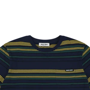 Miu Miu Automne Yellow & Green Striped T-Shirt6.jpeg