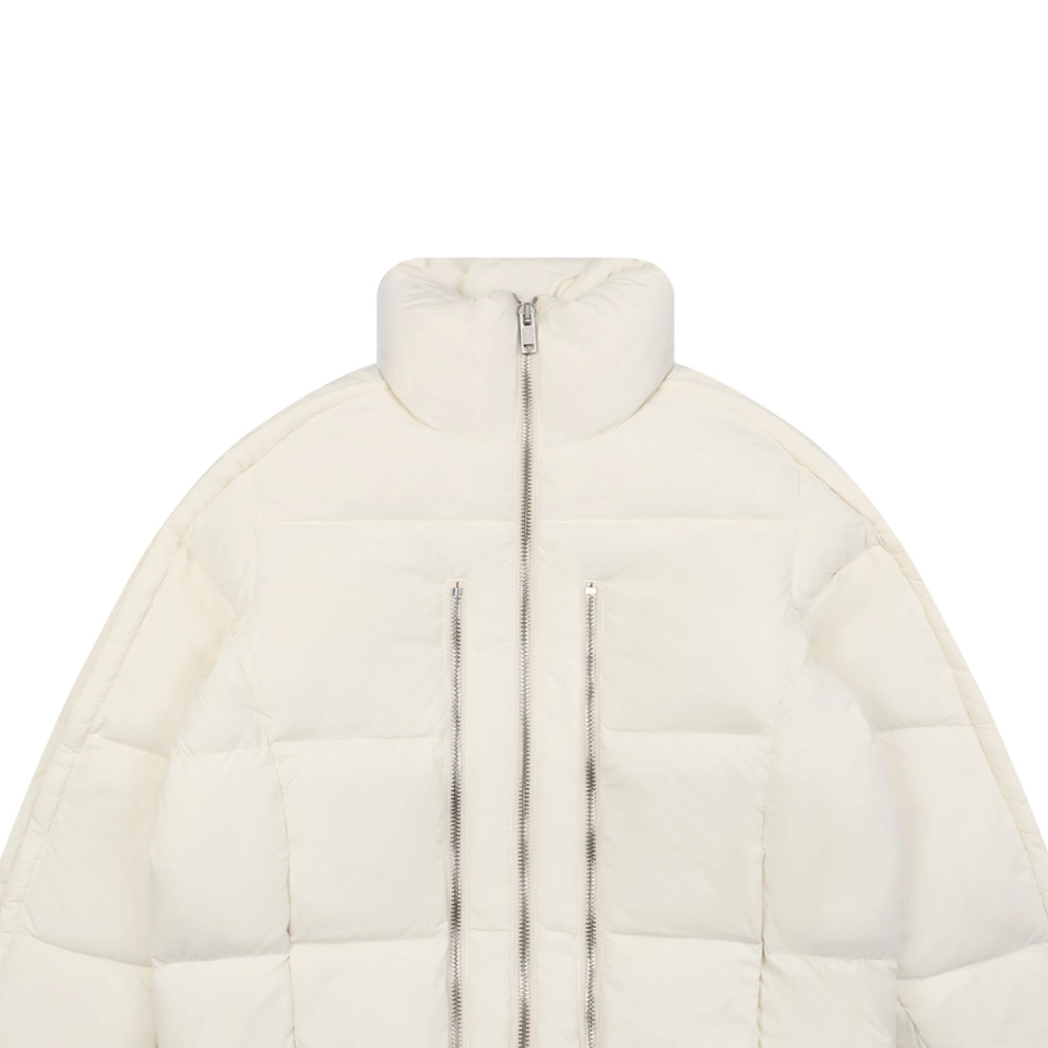 Mxxcler Jayel Triple-Zip Down Jacket White
