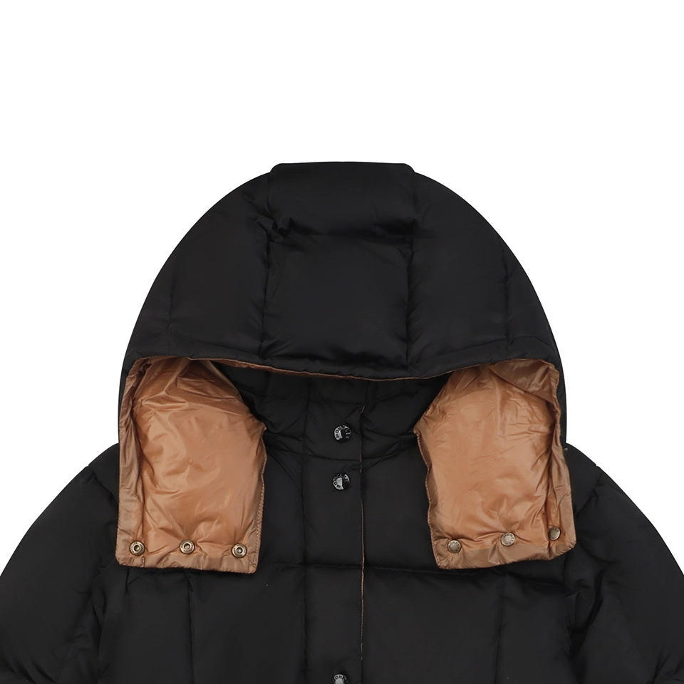 Mxxcler Agneux Cinched-Waist Hooded Down Jacket Black