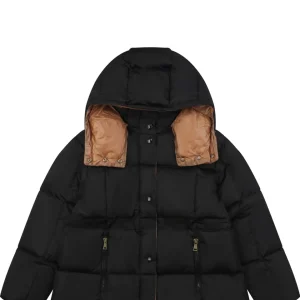 Mxxcler Agneux Cinched-Waist Hooded Down Jacket Black