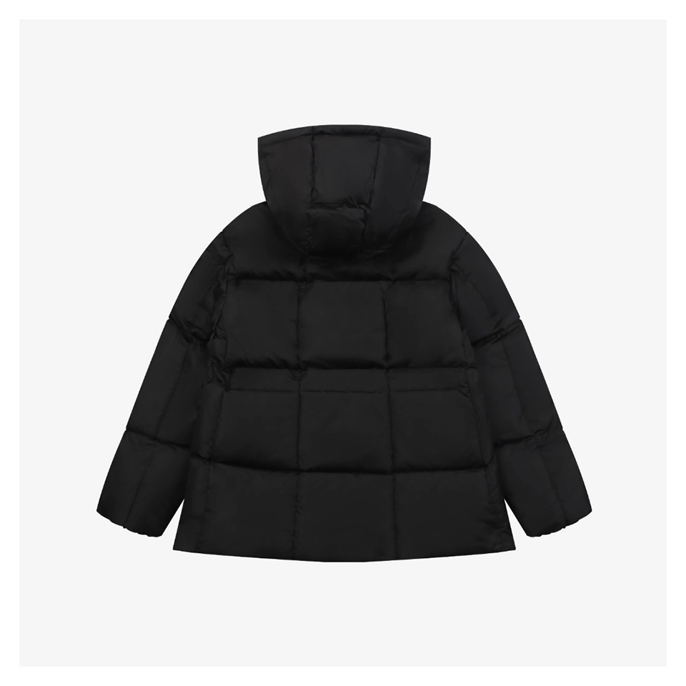 Mxxcler Agneux Cinched-Waist Hooded Down Jacket Black Back view