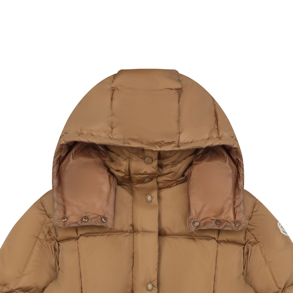 Mxxcler Agneux Cinched-Waist Hooded Down Jacket Brown