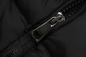 Mxxcler Avoce Cinched-Waist Hooded Down Jacket #MX-006 Black Zipper puller