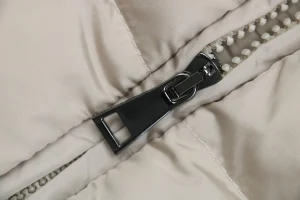 Mxxcler Avoce Cinched-Waist Hooded Down Jacket #MX-006 Grey Zipper puller