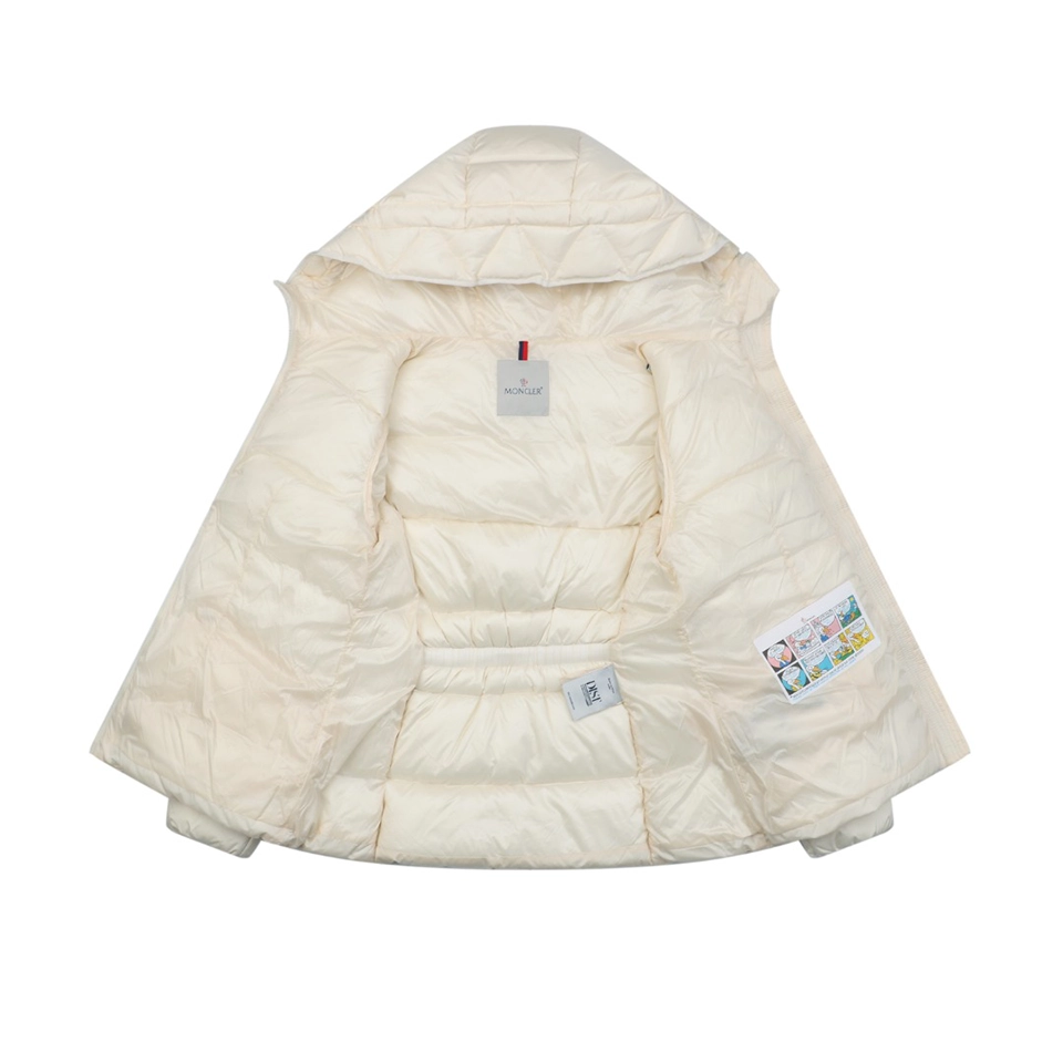 Mxxcler Avoce Cinched-Waist Hooded Down Jacket #MX-006 White Lining